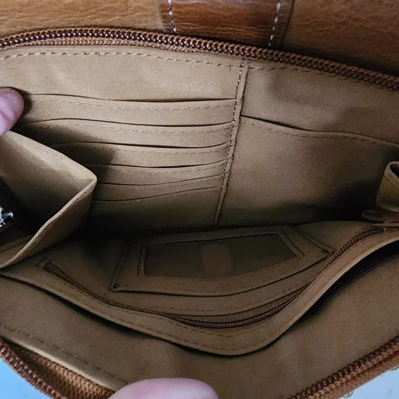 Fossil Brown Leather Crossbody Bag - Picture 8 of 15